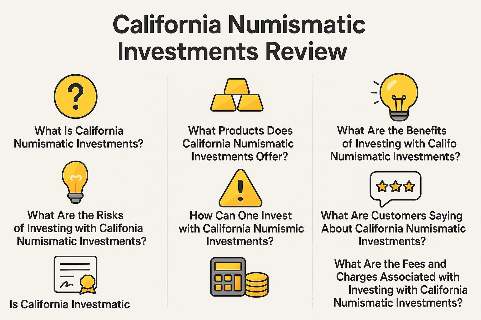 California Numismatic Investments in Action