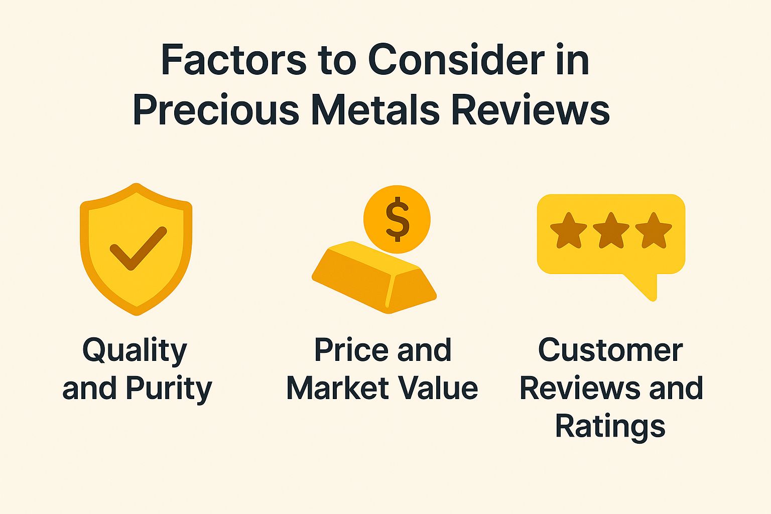 Factors to Consider in Precious Metals Reviews