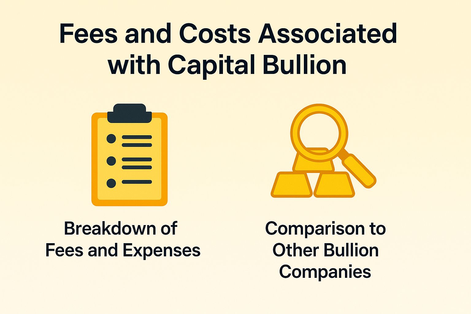 Fees and Costs Associated with Capital Bullion