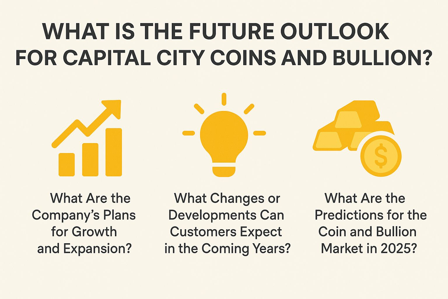What is the Future Outlook for Capital City Coins and Bullion?