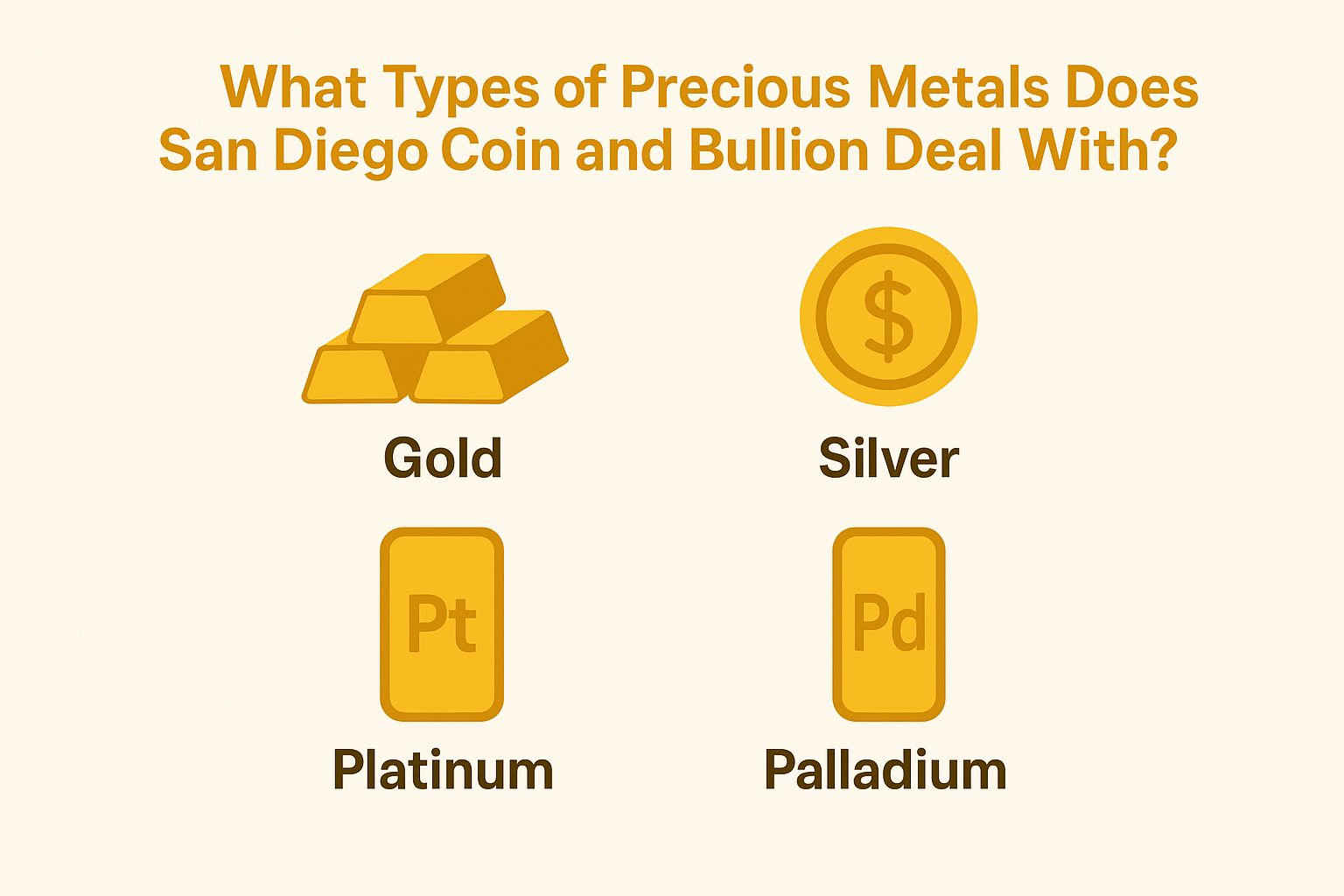 What Types of Precious Metals Does San Diego Coin and Bullion Deal With?